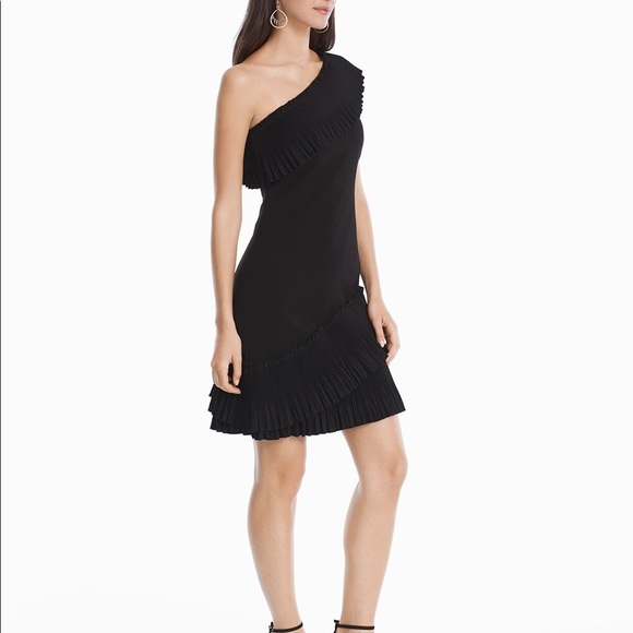 NWT WHBM One Shoulder Ruffle Hem dress - Picture 4 of 8